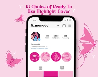 18 Fuscia Pink Instagram Highlight Cover