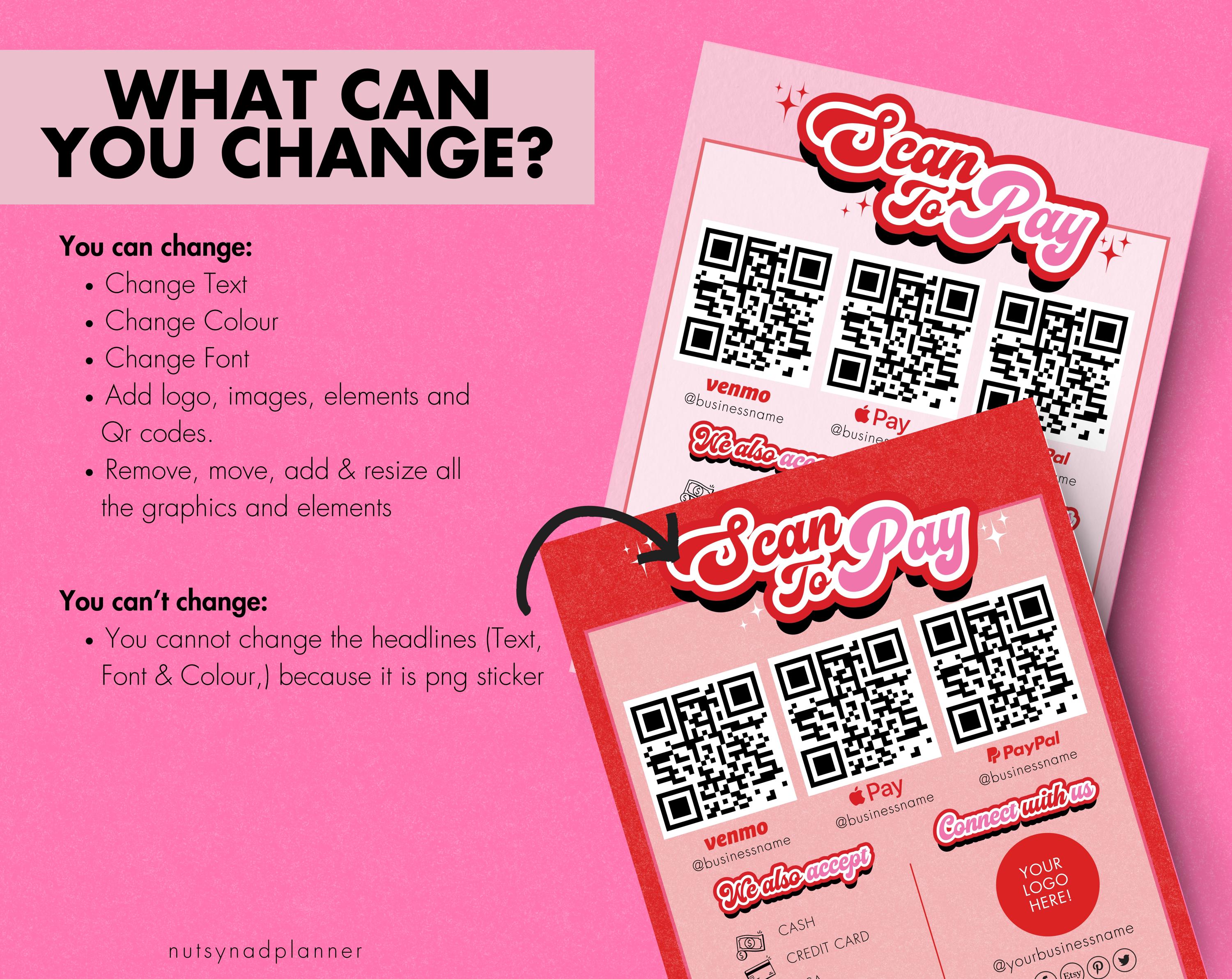 Editable Qr Code Sign for Small Business Canva Template, Price List ...