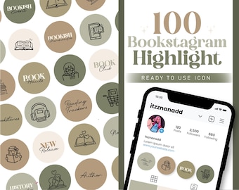 100 Bookstagram Highlight Covers, Book Blogger Instagram Story Icon, Book Lover Highlight Cover, Minimal Aesthetic Highlight Covers