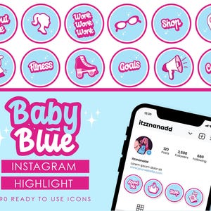 90 Baby Blue Instagram Highlight Cover