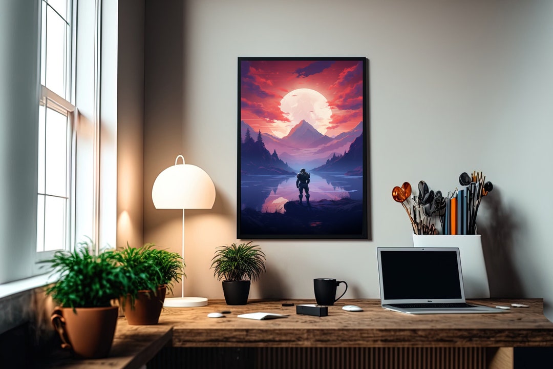 Halo Scenery Art Print Sun Set Colors A Unique Printable Wall Art for ...