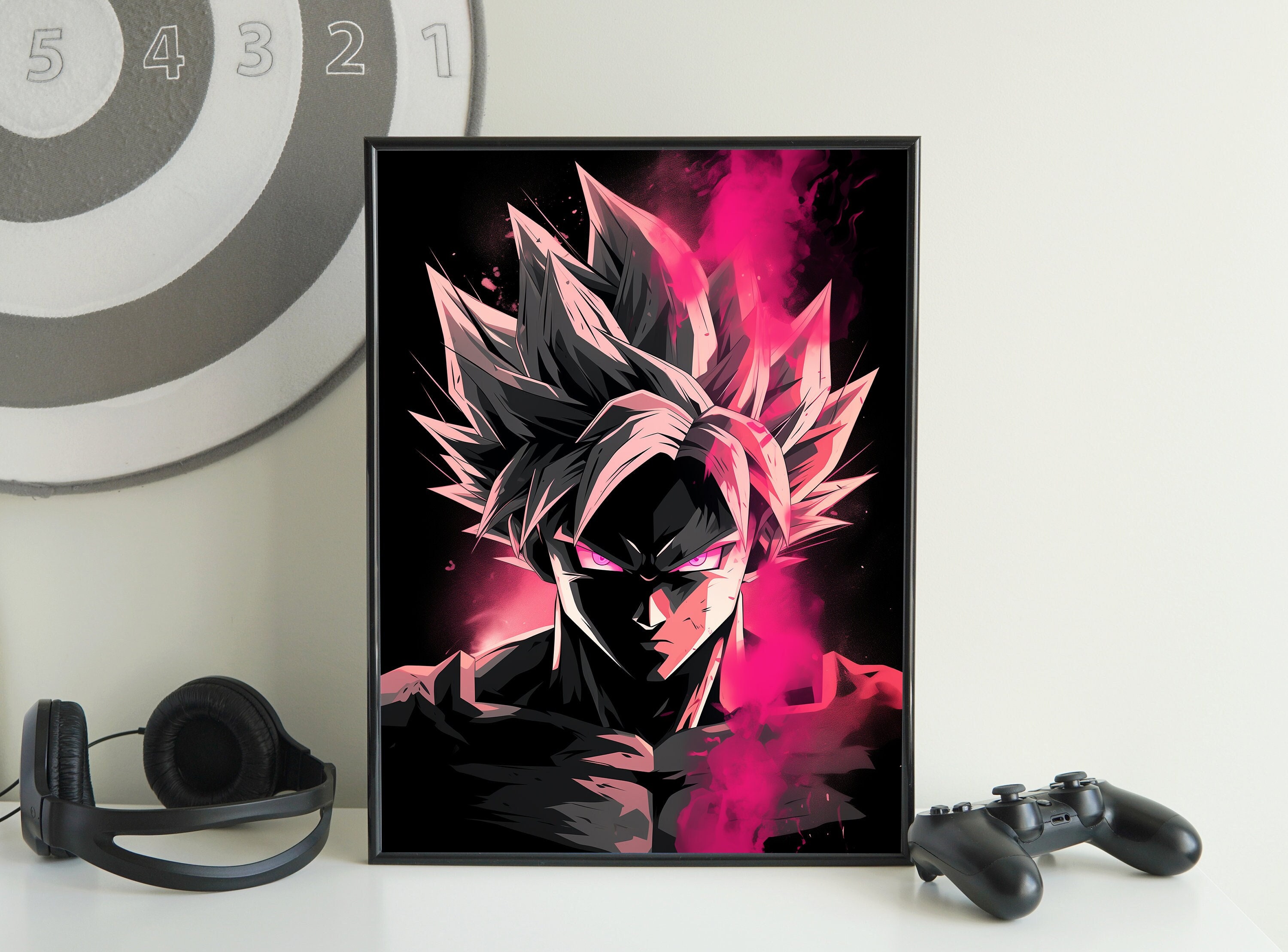 DelhiWallpapers Goku With Lighting Dragon Ball Z Self Adhesive 3D Anime  Poster, Sticker, Wallpaper (24*36 inches)