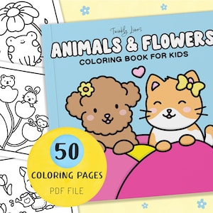 Easy Bold Animal Coloring Book for Kids Cute Cozy Coloring Book Simple Bold Coloring Pages Digital Download Fun Activity Book Educational