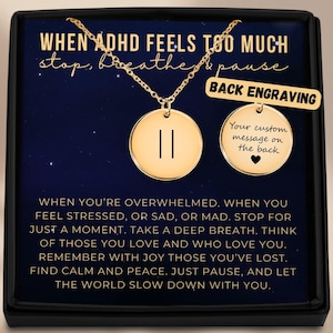 ADHD Support Geschenk für sie, Pause Halskette für Freund, Geschenk für psychische Gesundheit, Ermutigungsgeschenk, Unterstützung für harte Zeiten, Aufmunterungsgeschenk