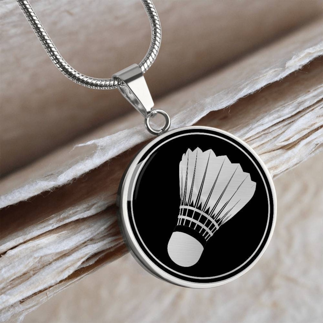 Personalized Badminton Necklace, Custom Shuttlecock Pendant, Badminton