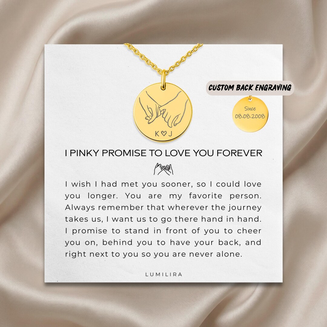 Personalized Pinky Promise Necklace With Custom Initials: Gift for Wife ...