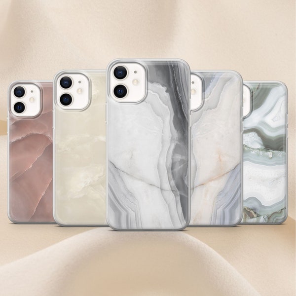 Marble Phone Case Aesthetic Cover for iPhone 14, 13 12 11 Pro, XR, Samsung A13, S22, S21 FE, A40, A72, A52, Pixel 6a