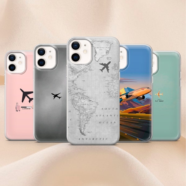 Airplane Phone Case Plane Cover for iPhone 14, 13 12 11 Pro, XR, Samsung A13, S22, S21 FE, A40, A72, A52, Pixel 6a