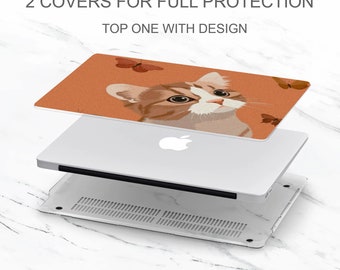 かわいい Mac Book ケース 美的 ラップトップ カバー、猫 ハード