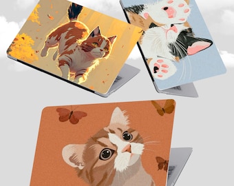 かわいい Mac Book ケース 美的 ラップトップ カバー、猫 ハード