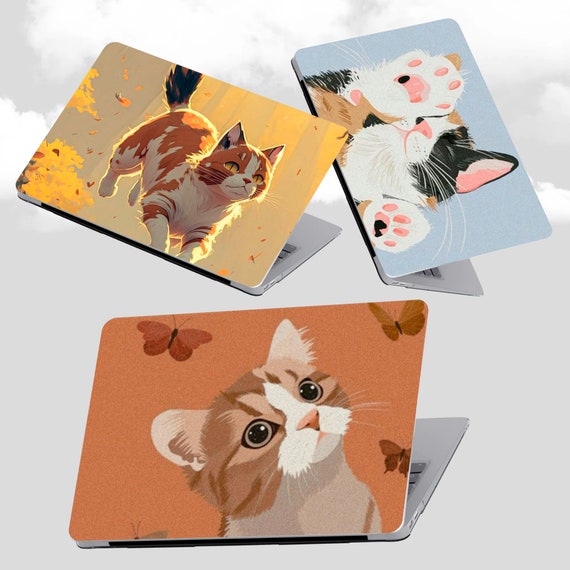 かわいい Mac Book ケース 美的 ラップトップ カバー、猫 ハード