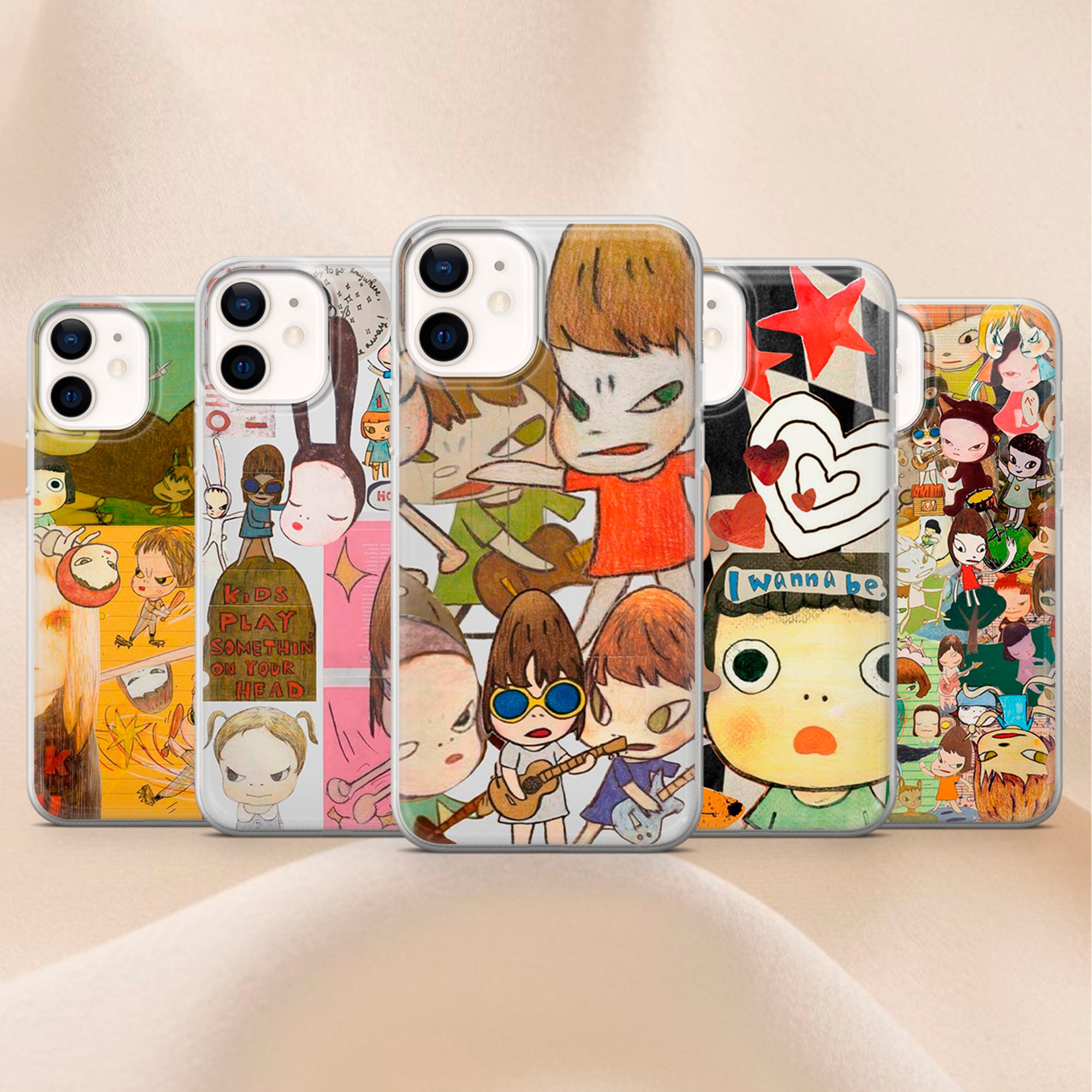 Yoshitomo Nara Manga Style Stickers Phone Case_Clear Impact Case - Whi –  indivisual