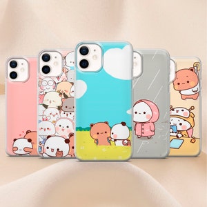 Coque Bubu Dudu avec ours et panda pour iPhone 14, 13 12 11 Pro, XR, Samsung A13, S22, S21 FE, A40, A72, A52, Pixel 6a