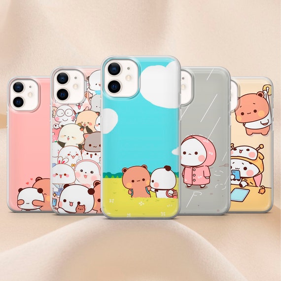 Bear and Panda Phone Case Bubu Dudu Cover for iPhone 14, 13 12 11 Pro, XR, Samsung A13, S22, S21 FE, A40, A72, A52, Pixel 6a