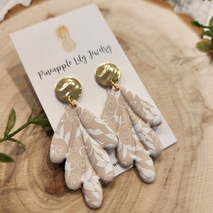 Clay floral Statement Earrings