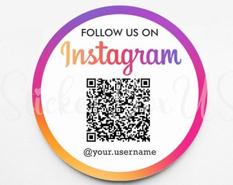 Pegatinas de código QR personalizadas para Instagram / Etiquetas adhesivas de código QR de envío personalizadas / Pegatinas de código QR para empresas