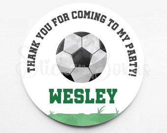Pegatinas de cumpleaños de fútbol / Pegatinas personalizadas de fútbol / Pegatinas personalizadas / Pegatinas para cualquier ocasión / Pegatinas para bolsas de regalo