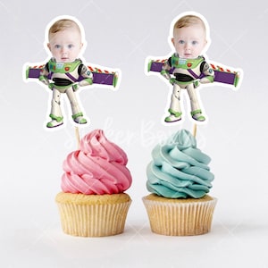 Toy Story Custom Face Cupcake Toppers | Astronaut Cupcake Toppers | Photo Cupcake Toppers | Personalized Cupcake Toppers | Toy Story BUZZ