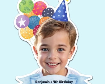 Pegatinas de cumpleaños personalizadas / Pegatinas de recuerdo de cumpleaños / Pegatinas faciales personalizadas para cualquier ocasión / Recuerdo de fiesta | Bolsa de regalo | Envío gratis