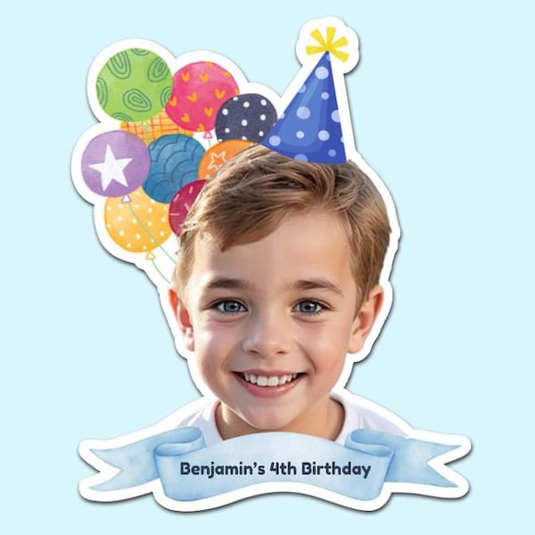 Personalized Birthday Stickers | Birthday Favor Stickers | Custom Face Stickers for Every Occasion | Party Favor｜Goodie bag｜Free Shipping