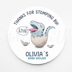 Dinosaur Baby Shower Stickers | Personalized Baby Shower Stickers | Stickers For Every Occasion | Favor Stickers | Babyboy Shower