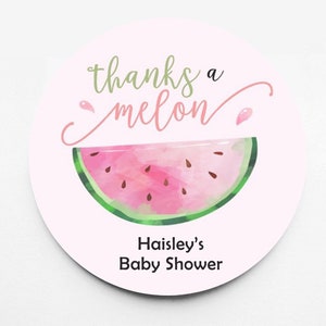 Watermelon Baby Shower Stickers | Personalized Watermelon Baby Shower Stickers | Stickers For Every Occasion | Summer Baby Shower Stickers