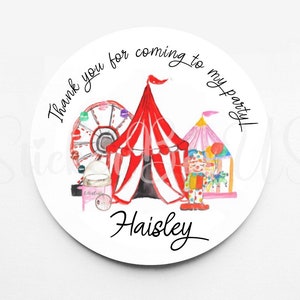 Circus Birthday Stickers | Personalized Stickers | Custom Stickers | Stickers For Every Occasion | Favor Stickers
