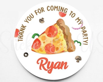Pizza Birthday Favor Stickers | Kids Birthday Stickers | Stickers For Every Occasion | Goody Bag Stickers | Favor Stickers