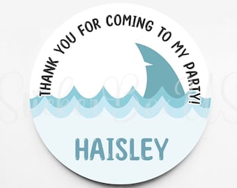 Pegatinas de cumpleaños de tiburón / Pegatinas personalizadas / Pegatinas personalizadas / Pegatinas para cada ocasión / Pegatinas de recuerdo