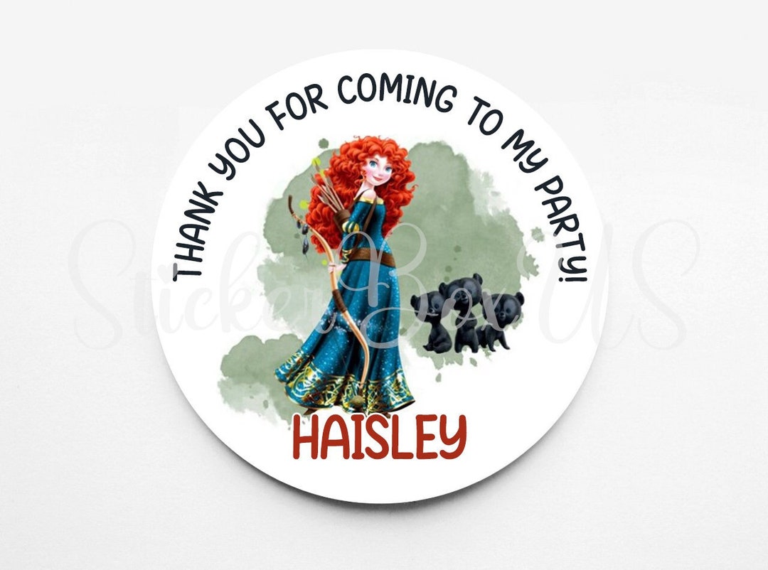 Merida Birthday Stickers Personalized Stickers Custom - Etsy