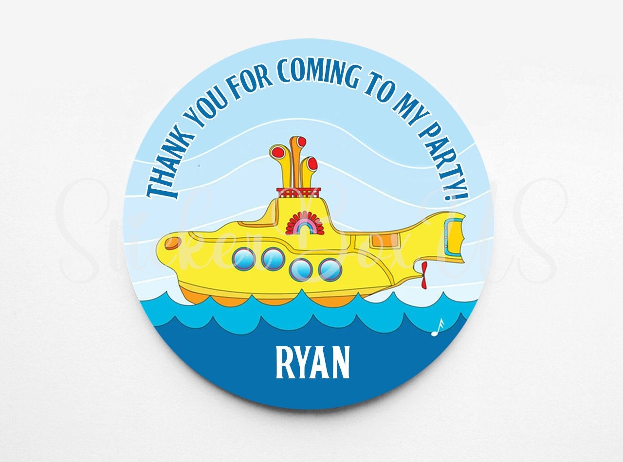 Beatles Yellow Submarine Birthday Invitation - Etsy, image size:1280x950