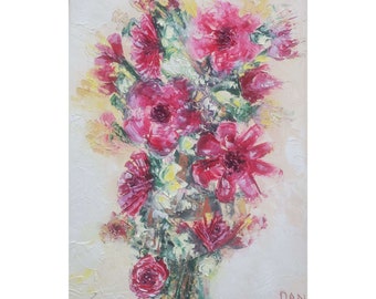 PRINTABLE Flower Oil Painting | Red Flowers | Downloadable Print