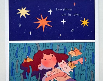 Everything will be okay Art Print | Giclée Print, Kunstdruck