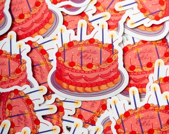 Birthday Cake "You're old" Vinyl Sticker | Journaling, Planner Sticker, Laptop Sticker, Birthday Present