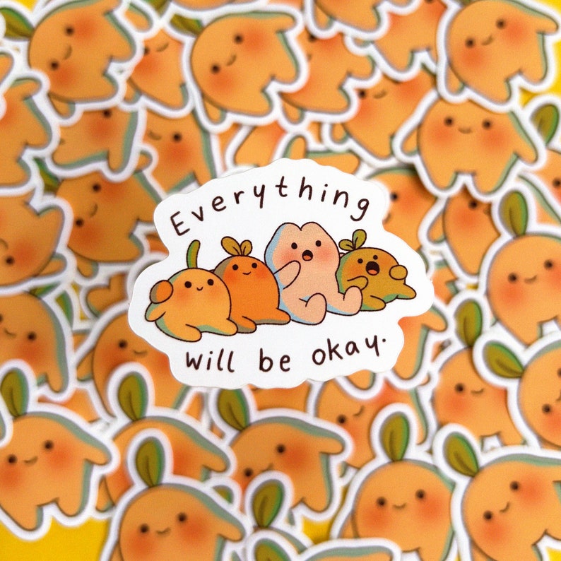 Everything will be okay Leafy Boy Vinyl Stickers Journaling, Planner Sticker, Laptop Sticker, Cute Sticker image 3