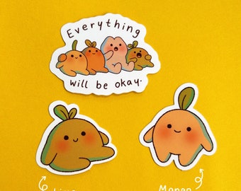 Everything will be okay Leafy Boy Vinyl Stickers | Journaling, Planner Sticker, Laptop Sticker, Cute Sticker