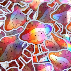 Cowboy Mushroom Holographic Sticker Journaling, Planner Sticker, Laptop Sticker, Cute Sticker image 5