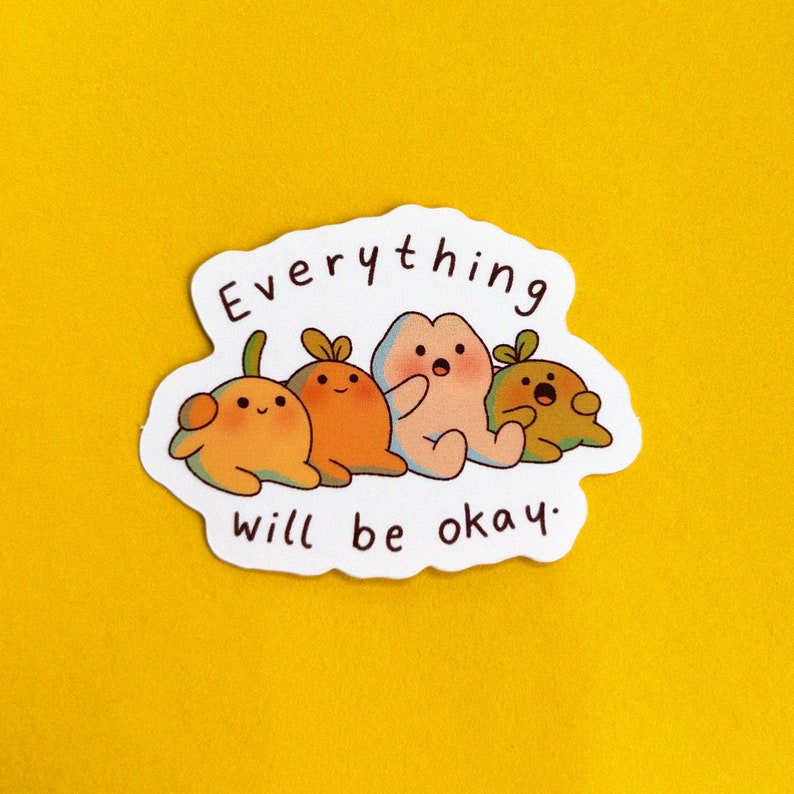 Everything will be okay Leafy Boy Vinyl Stickers Journaling, Planner Sticker, Laptop Sticker, Cute Sticker EverythingWillBeOkay