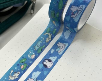 Washi Tape - Himmelhase & Axolotl Party | Journaling, Geschenkverpackung