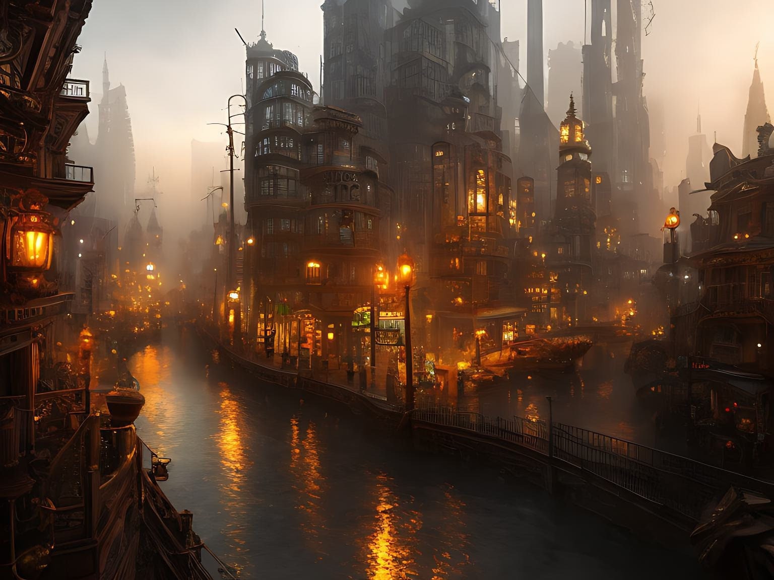 steampunk city