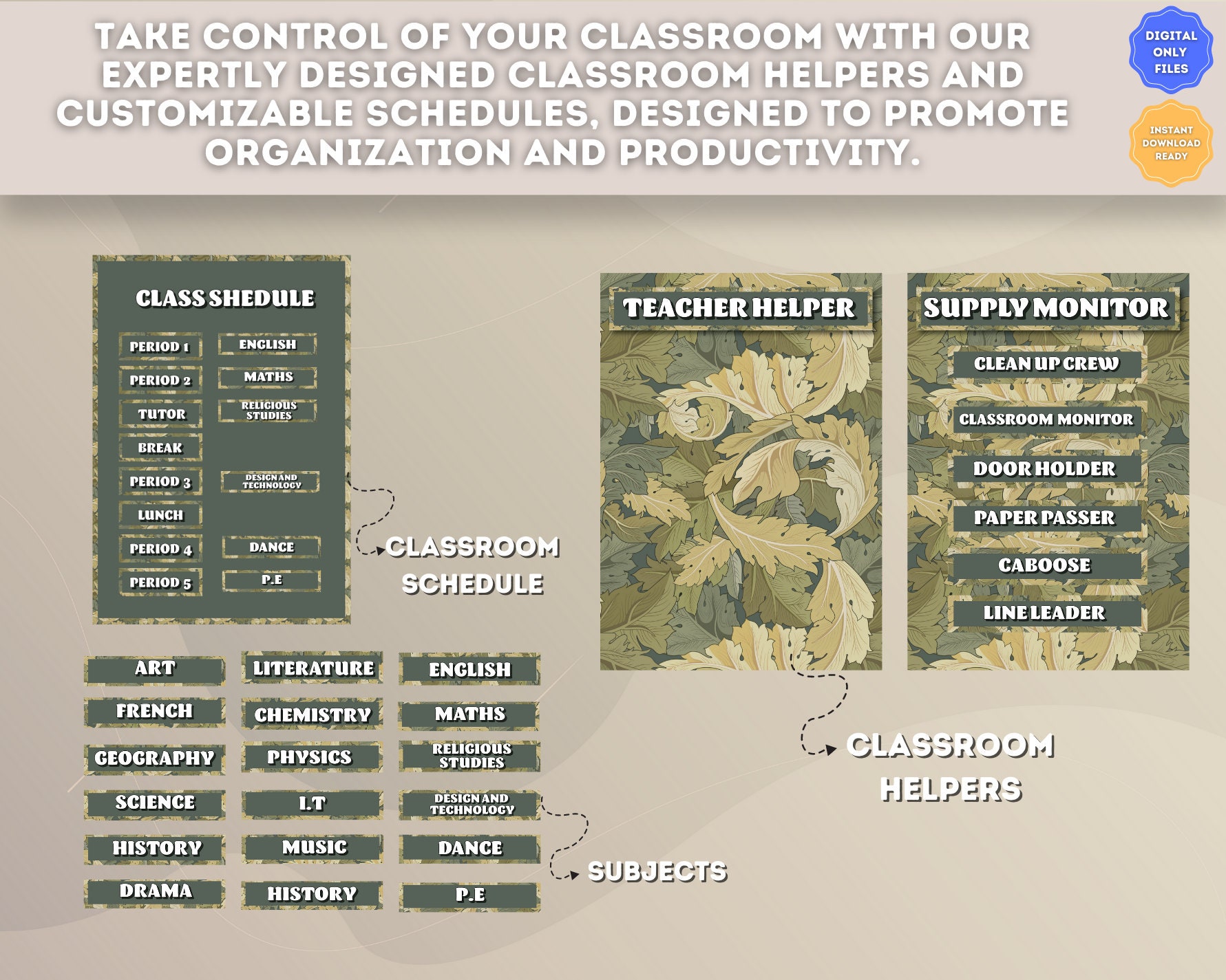 Dark Green Classroom Essentials: Behavior Management Tools, Decorations ...