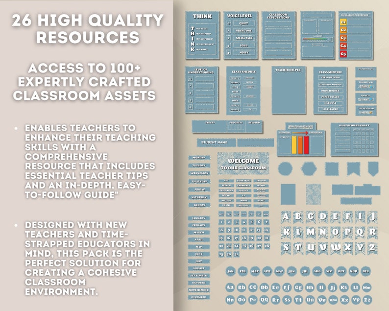 Light Blue Classroom Essentials: Behavior Management Tools, Decorations ...