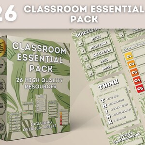 Lichtgroene essentiële benodigdheden voor het klaslokaal: tools voor gedragsbeheer, decoraties, banners en kalender - perfecte oplossing voor tijdbesparende leraren!
