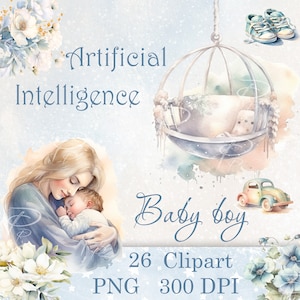 男の子のクリップアート。人工知能、インスタント ダウンロード、透明な背景に PNG デジタル ファイル。スクラップブッキング、カード作成用。