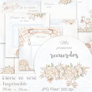 Diario del bebe imprimible / Printable Baby Book in Spanish Download / español