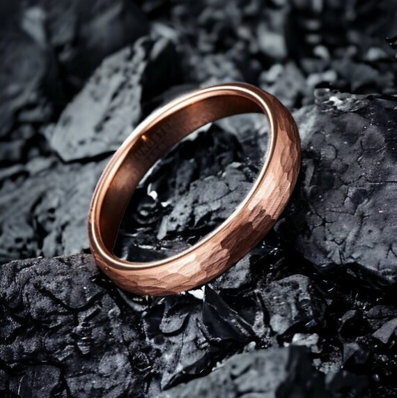 Rose gold plated tungsten ring discount