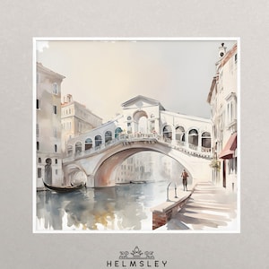 Fall in love with Venice: as watercolor art prints of the Venetian cityscape in Italy