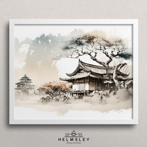 Japanese Dreams on Paper - Bring the Charm of the Temples Home! , Poster Wall Art Japanese Art Gift Idea