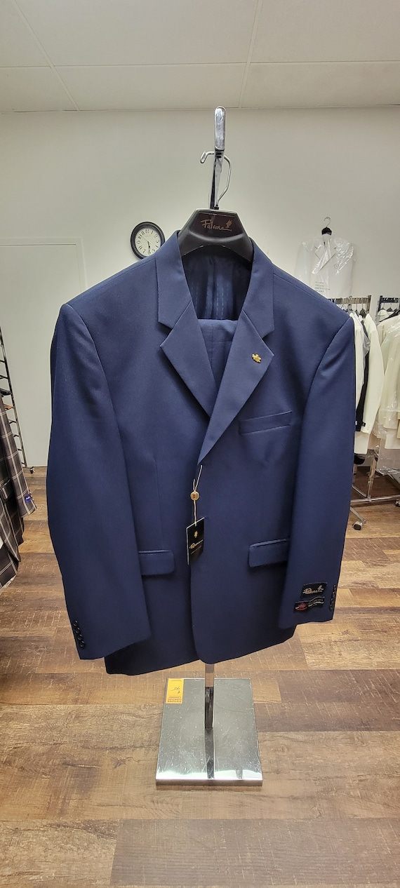 46R Navy Blue Button Suit
