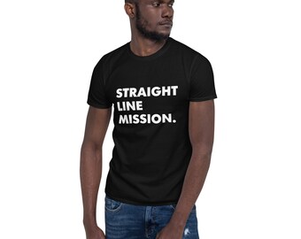 【oan】Ires Mission Short Sleeve T-shirt Straight Line Mission Short-sleeve Unisex T-shirt - Etsy